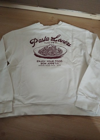 Beyaz Pamuklu kız çocuk sweatshirt - Görsel 6