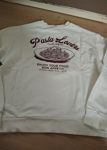 Beyaz Pamuklu kız çocuk sweatshirt - Görsel 5