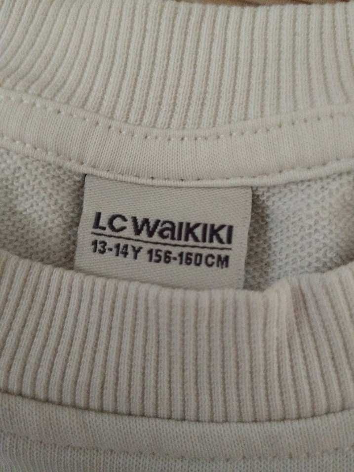 Beyaz Pamuklu kız çocuk sweatshirt - Görsel 4