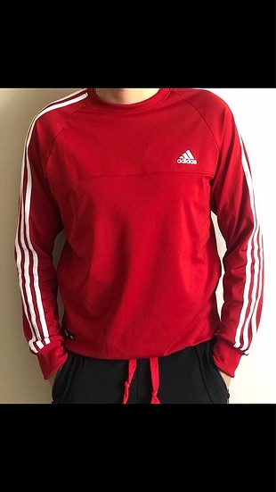 Adidas kırmızı unisex sweatshirt