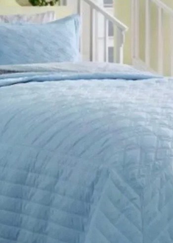 Pastel Mavi Düz Yatak Örtüsü - Görsel 2