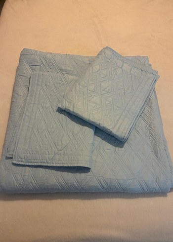 Pastel Mavi Düz Yatak Örtüsü - Görsel 3