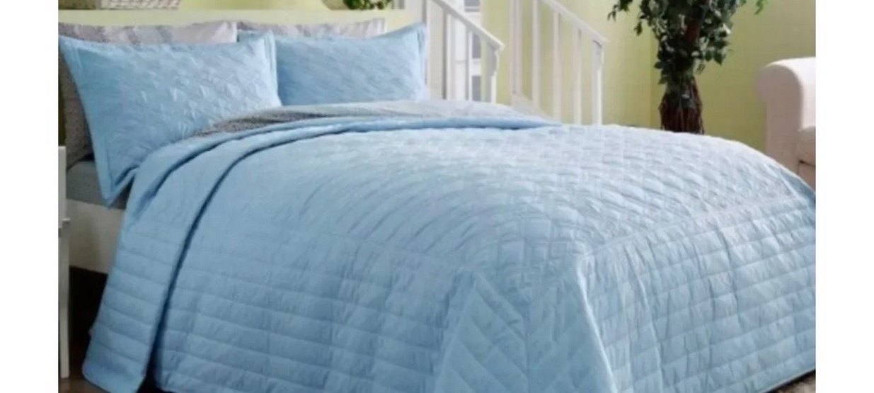 Pastel Mavi Düz Yatak Örtüsü - Görsel 2