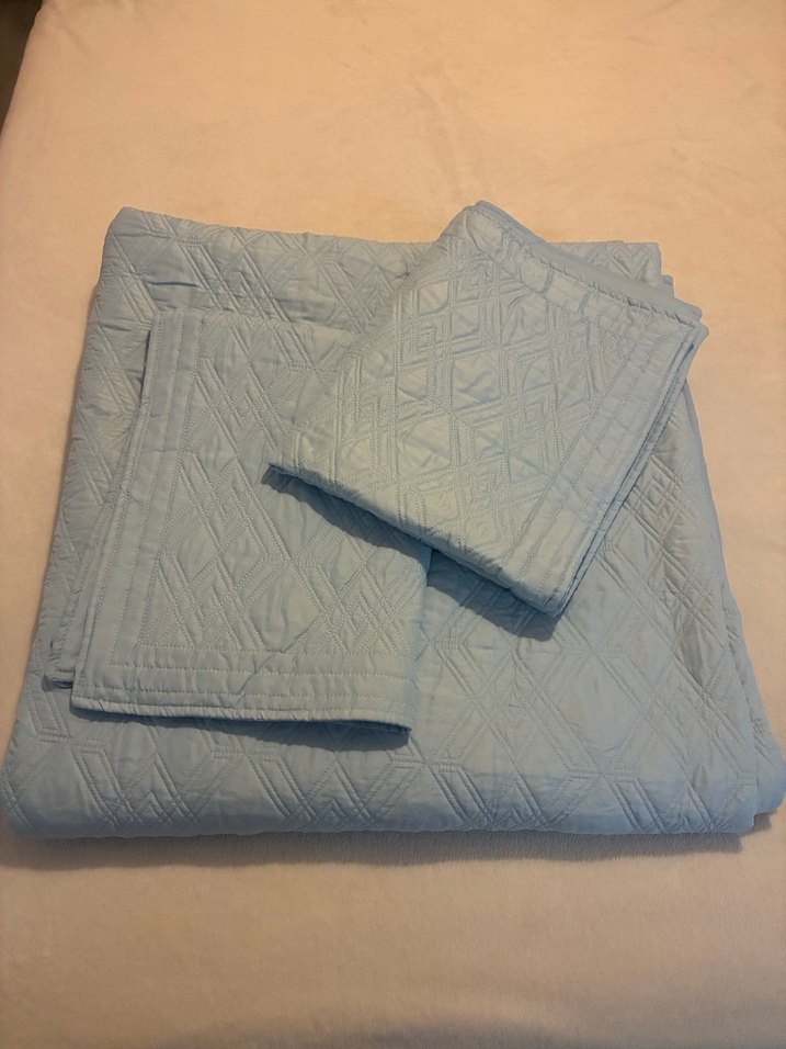 Pastel Mavi Düz Yatak Örtüsü - Görsel 3