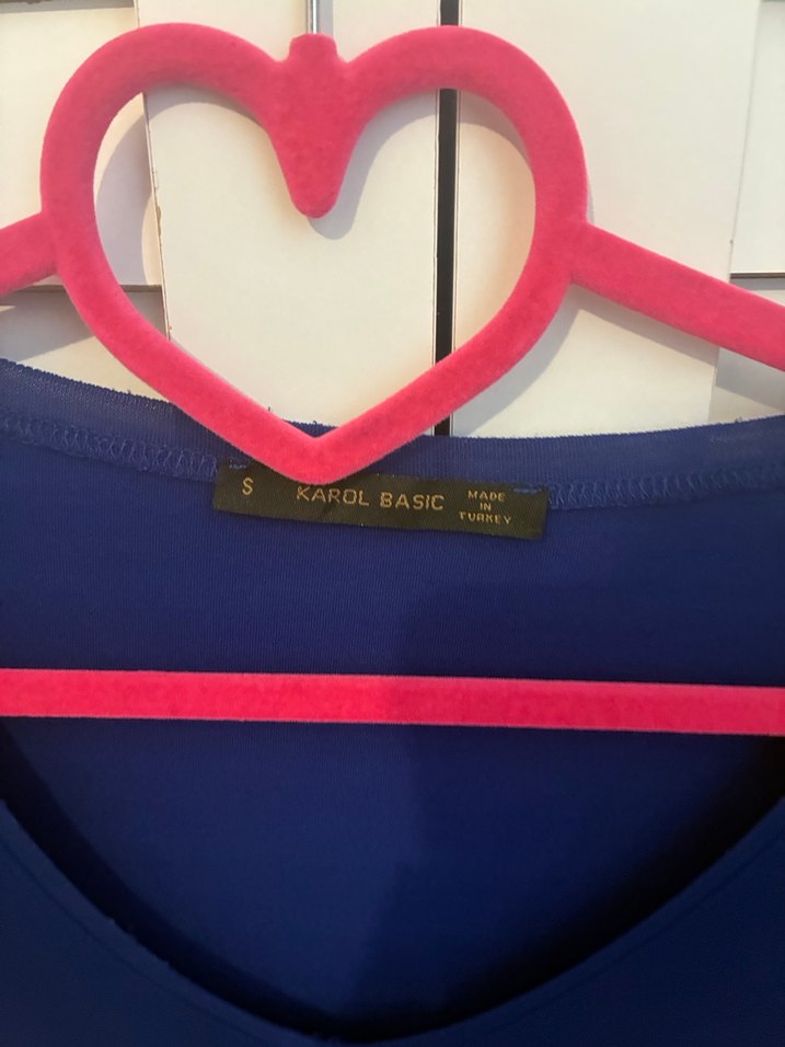 Lacivert V Yaka Uzun Kollu Tişört - Görsel 2