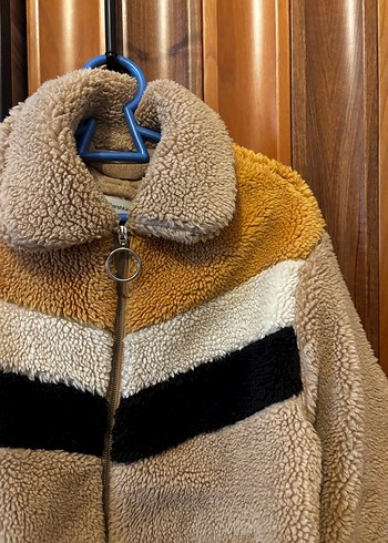 Bershka Kürklü, Renk Bloklu Kadın Mont - Görsel 2