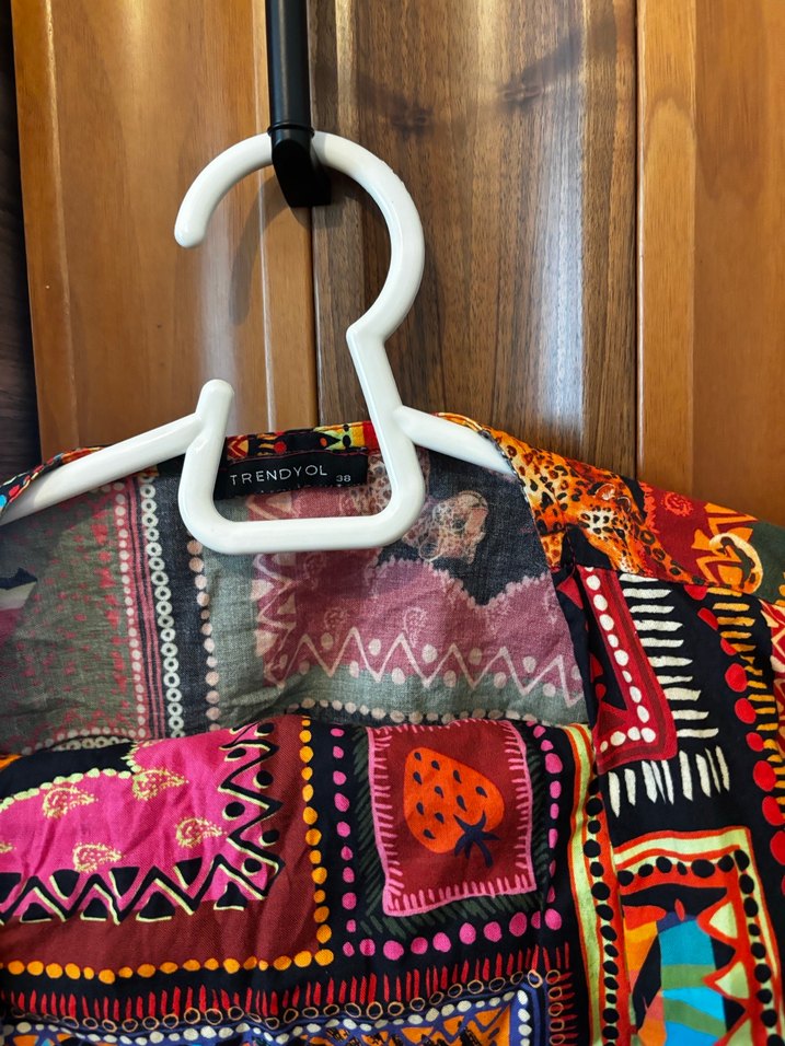 Kadın Çok Renkli Bohem Desenli crop kimono ve şort takım - Görsel 3