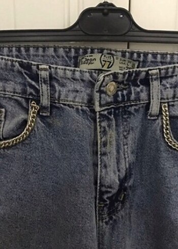 Gri Mavi Kadın Denim Midi Pantolon - Görsel 3