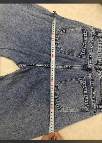 Gri Mavi Kadın Denim Midi Pantolon - Görsel 10