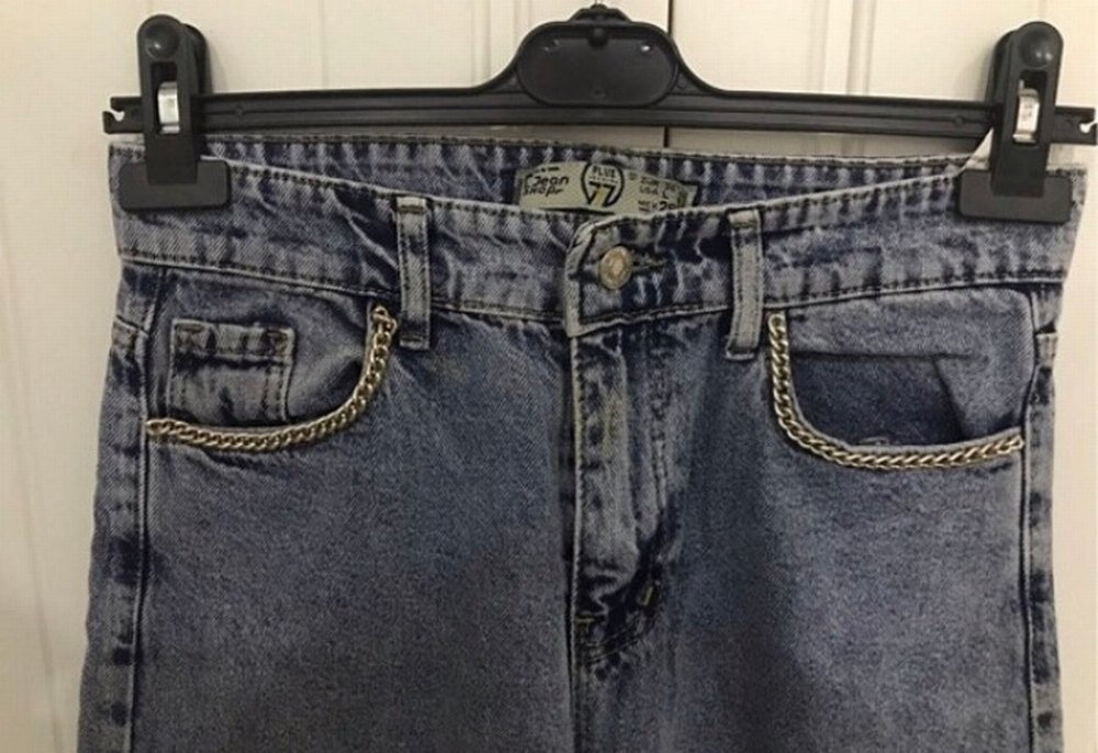 Gri Mavi Kadın Denim Midi Pantolon - Görsel 3