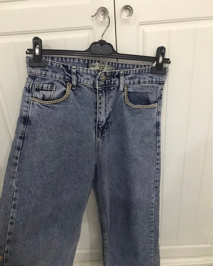 Gri Mavi Kadın Denim Midi Pantolon - Görsel 4