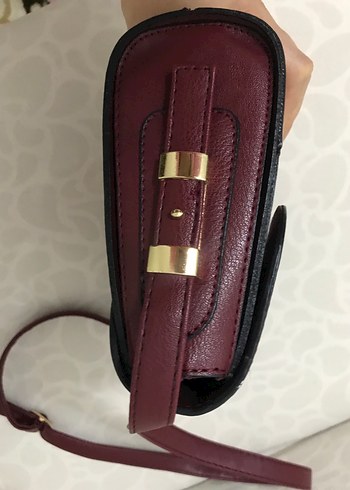 Bordo Deri Kadın Omuz Çantası - Görsel 10