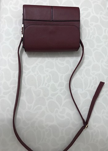 Bordo Deri Kadın Omuz Çantası - Görsel 6