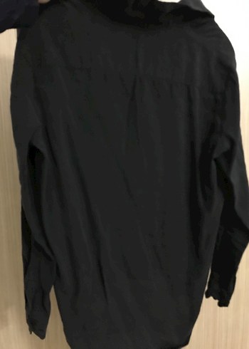 Siyah V Yaka Kadın Gömlek - Görsel 6