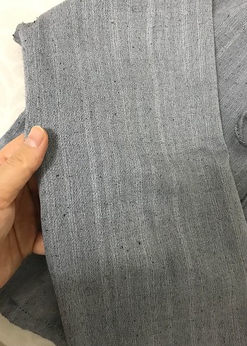 Gri Kısa Bol Kesim Kadın Ceket - Görsel 9