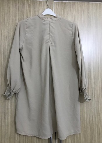 Bej Düğmeli Uzun Kollu Gömlek - Görsel 6