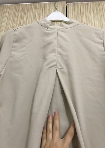 Bej Düğmeli Uzun Kollu Gömlek - Görsel 5