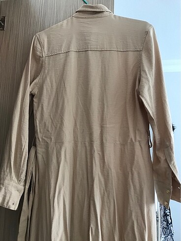 Krem rengi elbise - Görsel 5