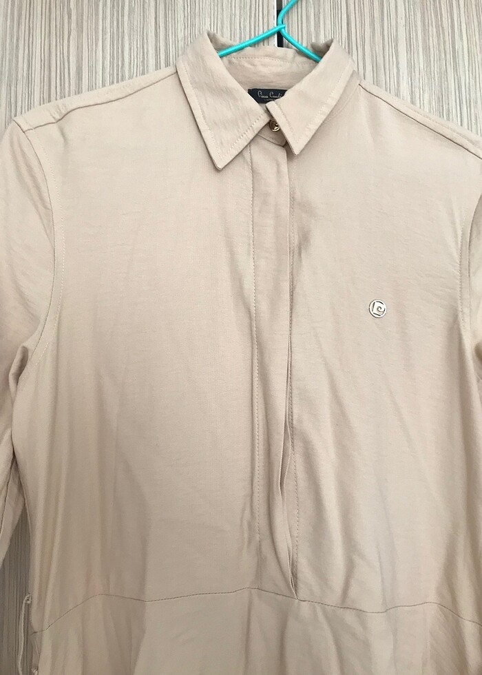 Krem rengi elbise - Görsel 4