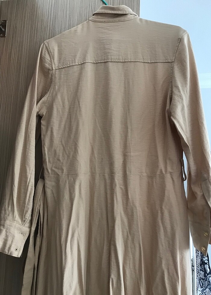 Krem rengi elbise - Görsel 5