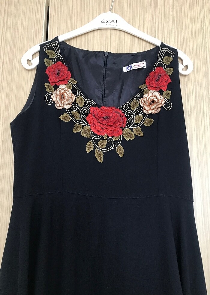 Lacivert uzun elbise - Görsel 2