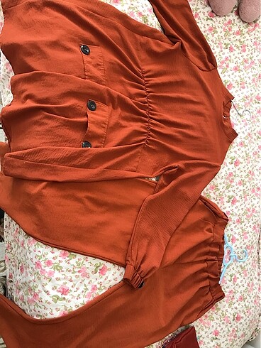 Kiremit rengi tunik takım - Görsel 9