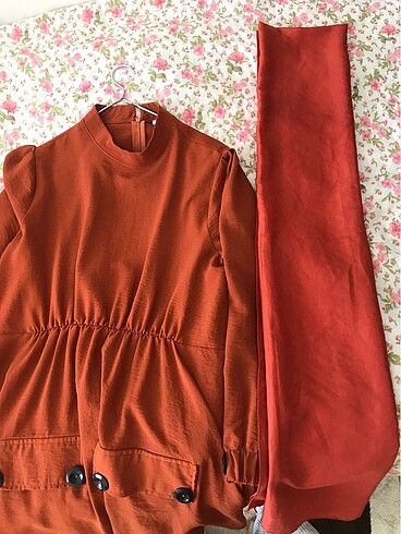 Kiremit rengi tunik takım - Görsel 11