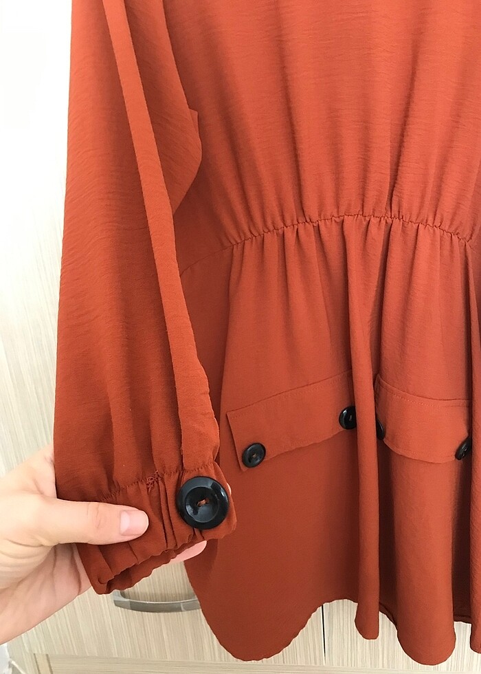 Kiremit rengi tunik takım - Görsel 4