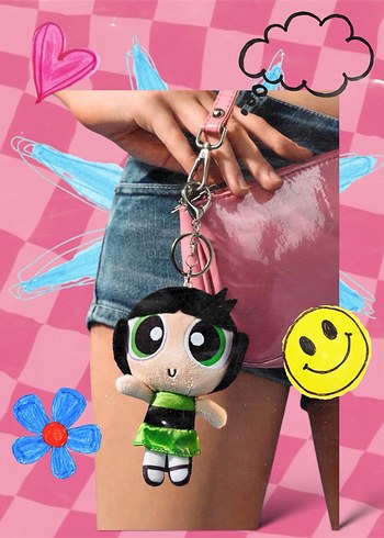 Diğer Powerpuff Girls Çanta Charm Anahtarlık Peluş Buttercup