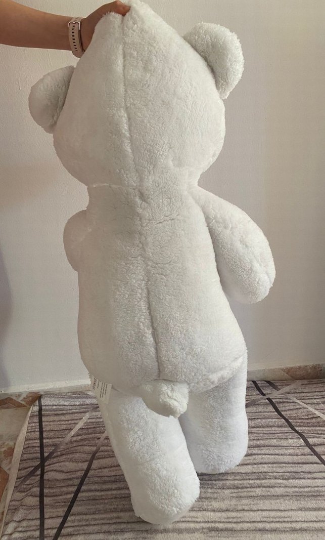 Beyaz ve Kırmızı Peluş Ayıcık - Görsel 4