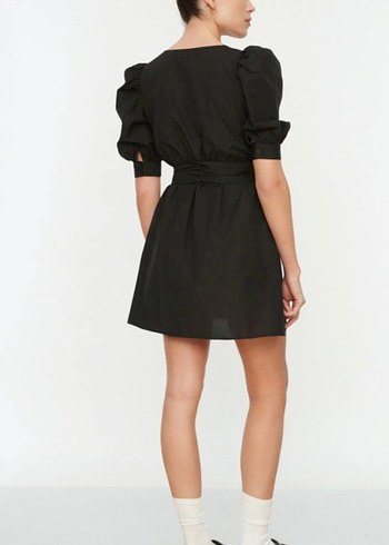 Siyah Kemerli Mini Elbise - Görsel 4
