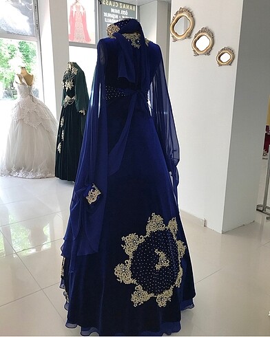 m Beden SAKS MAVİ KAFTAN