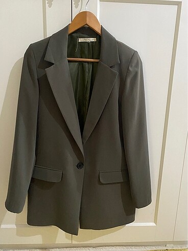 Koyu Yağ yeşili blazer