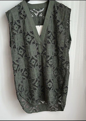 Zara haki  fistolu bluz etiketli - Görsel 2