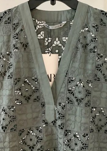 Zara haki  fistolu bluz etiketli - Görsel 8