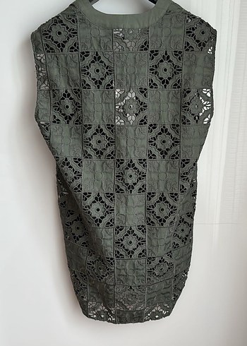 Zara haki  fistolu bluz etiketli - Görsel 4