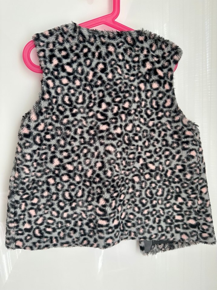 Kız Çocuk Gri Desenli Kürklü Yelek Koton kids - Görsel 4