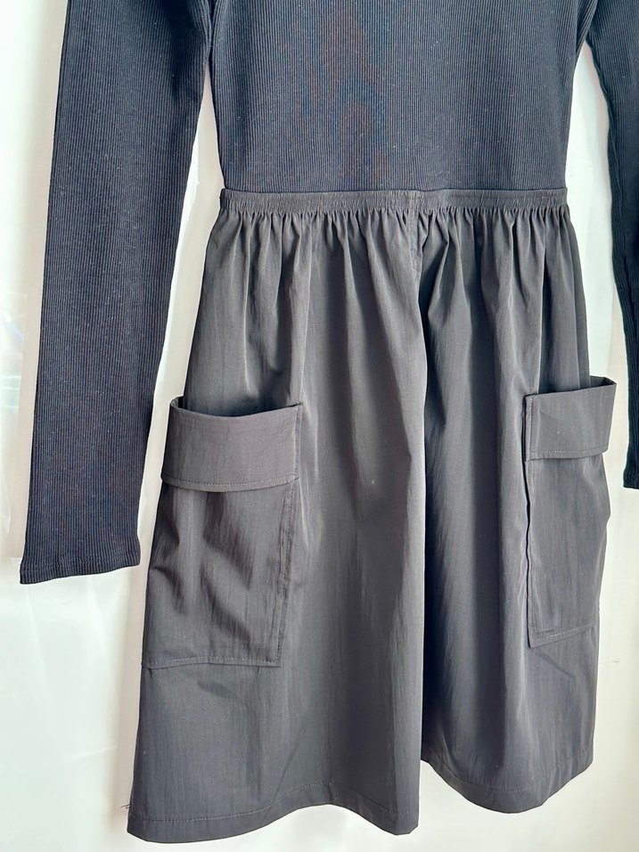 Zara Siyah Uzun Kollu Triko Elbise - Görsel 2