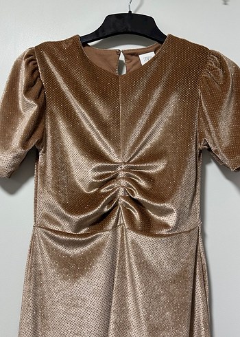 Zara Drapeli Midi Abiye Elbise - Görsel 2