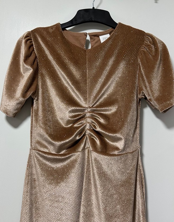 Zara Drapeli Midi Abiye Elbise - Görsel 2