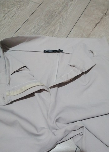 40 Beden gri Renk Bej Kadın Kumaş Pantolon Midi Boy