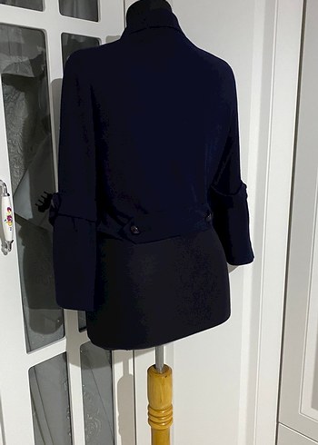 Diğer Lacivert Kadın Mini Boy Düğmeli Blazer