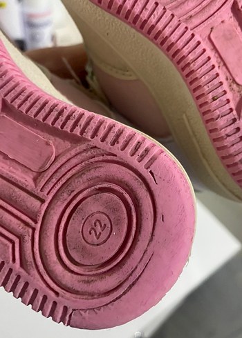 22 Beden beyaz Renk Kız Çocuk Beyaz Pastel Renkli Cırt Cırtlı Spor Ayakkabı