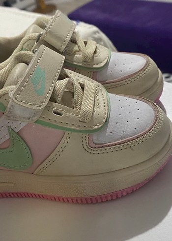 Diğer Kız Çocuk Beyaz Pastel Renkli Cırt Cırtlı Spor Ayakkabı