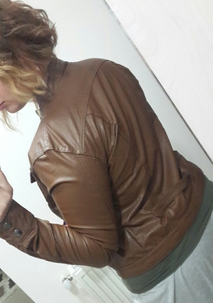 Taba rengi deri ceket