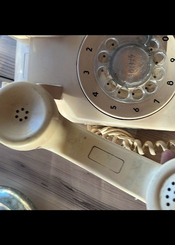 Beyaz Retro Döner Telefon antika - Görsel 4