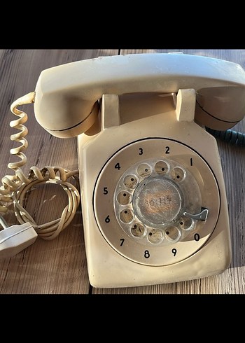 Beyaz Retro Döner Telefon antika - Görsel 6