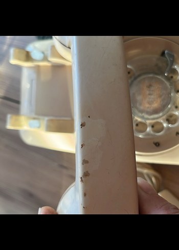 Beyaz Retro Döner Telefon antika - Görsel 3