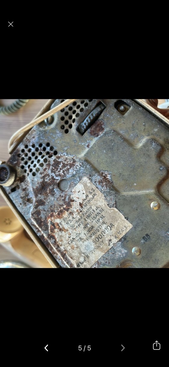 Beyaz Retro Döner Telefon antika - Görsel 5