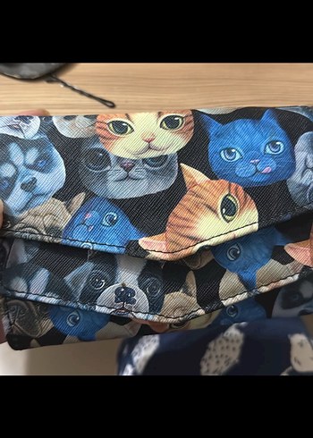 Kedi Desenli Kadın Clutch Cüzdan - Görsel 9